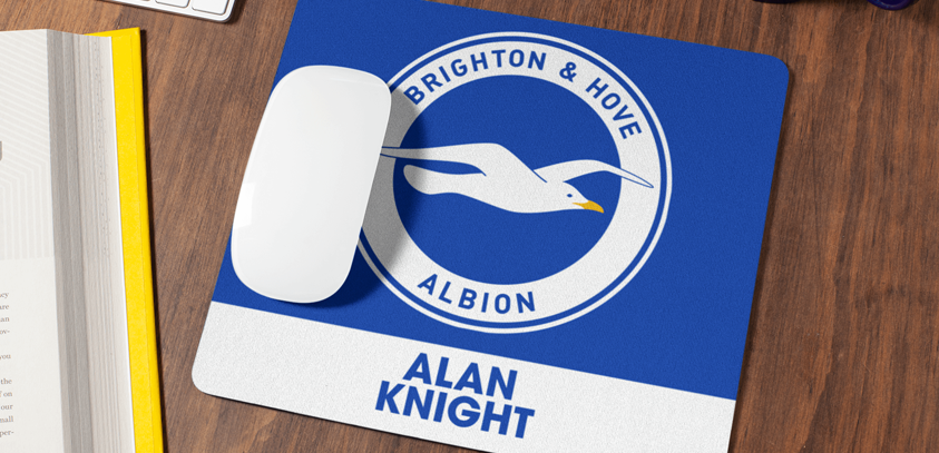 BOLD CREST Brighton & Hove Albion F.C Personalised Mouse Mat